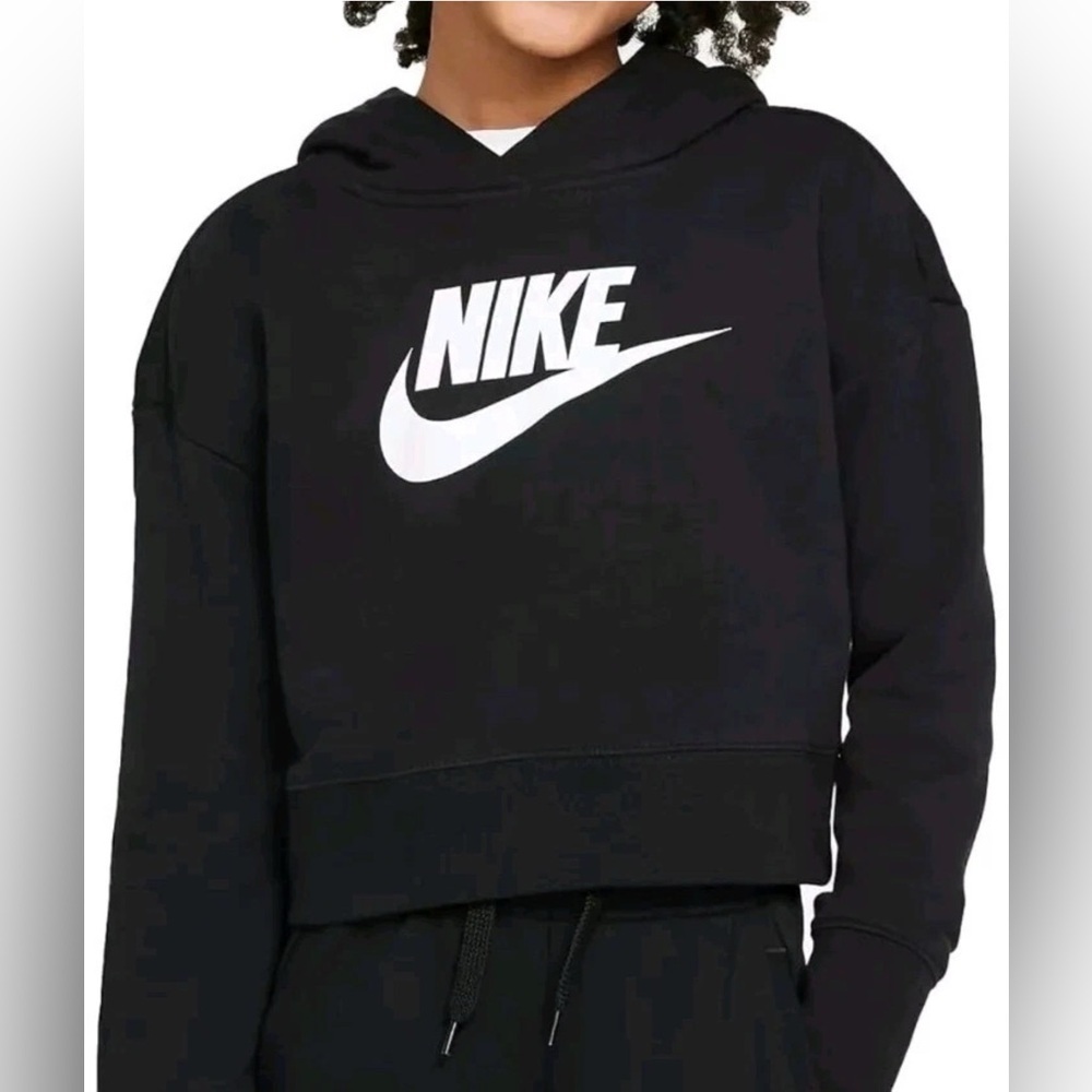 Nike Girl's Sportswear Club Fleece Crop Hoodie (Big Kids Size XL Girls 14/16)